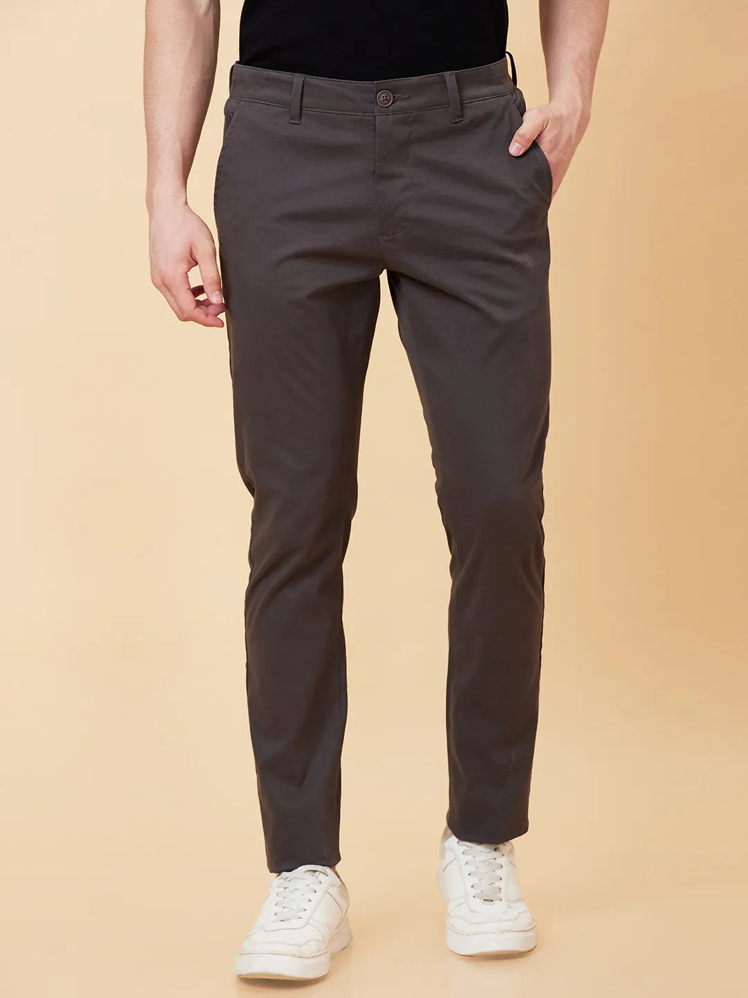 Being Human Clothing Men Slim  Fit Chino-Dark Grey