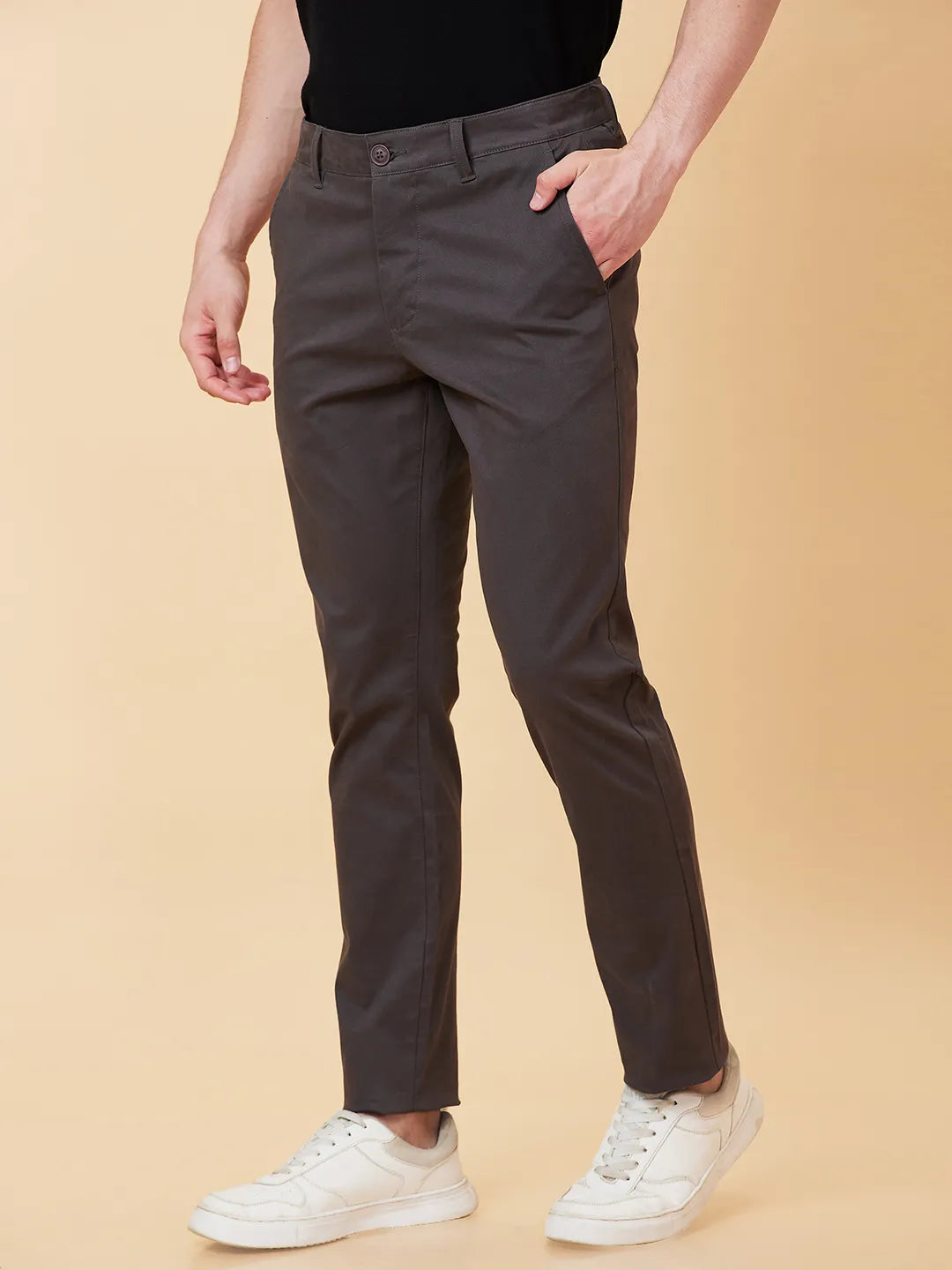 Being Human Clothing Men Slim  Fit Chino-Dark Grey
