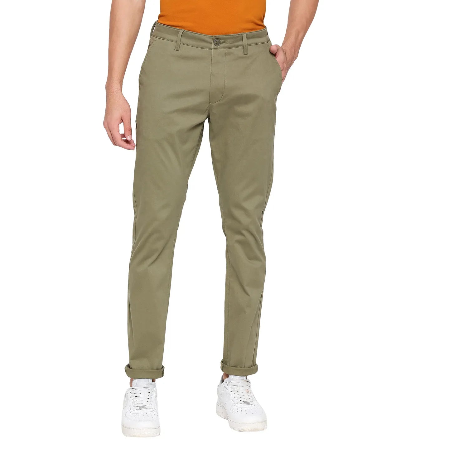 Being Human Clothing Men Slim Fit Chino-Olive