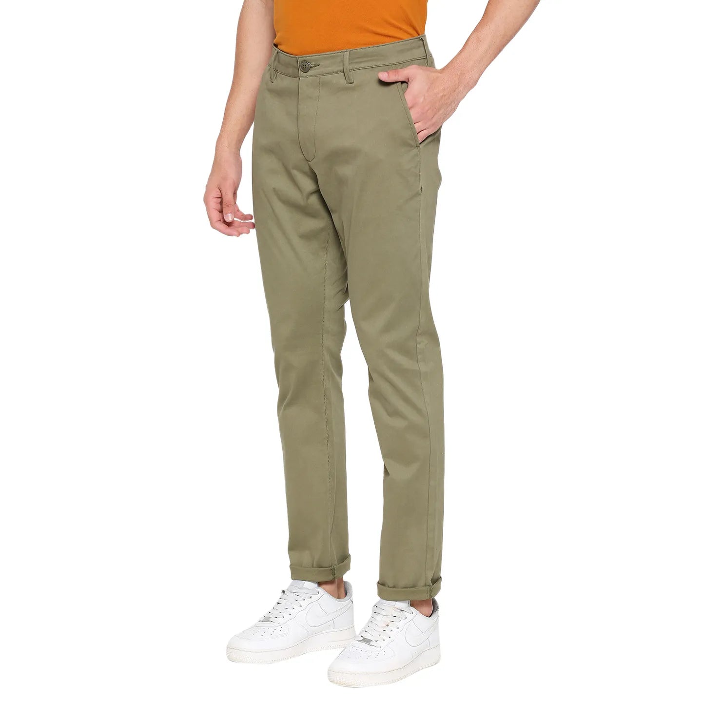 Being Human Clothing Men Slim Fit Chino-Olive