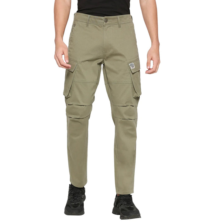 Olive Slim Fit Men's Cargos by Being Human Clothing