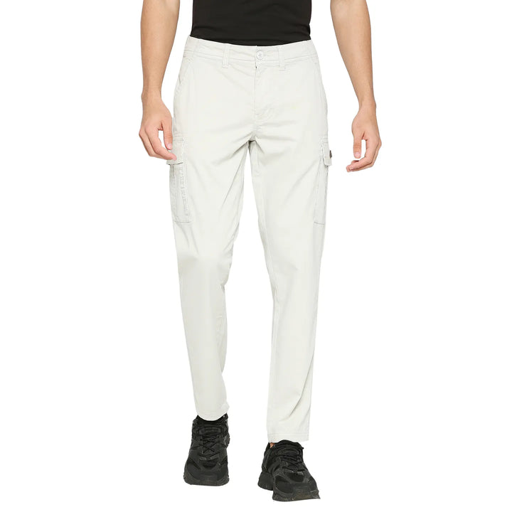 Grey Slim Fit Men's Cargos by Being Human Clothing