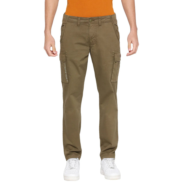 Olive Slim Fit Cargo For Men By Being Human Clothing