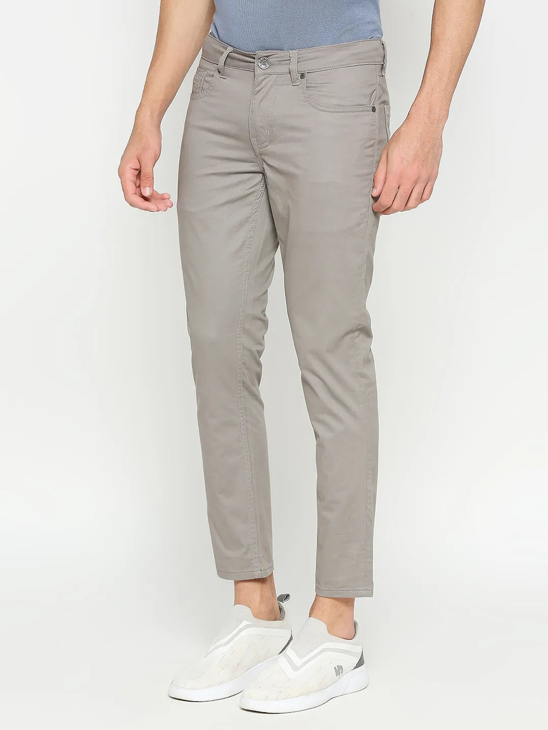 Grey Cropped Fit Men's Chinos by Being Human Clothing