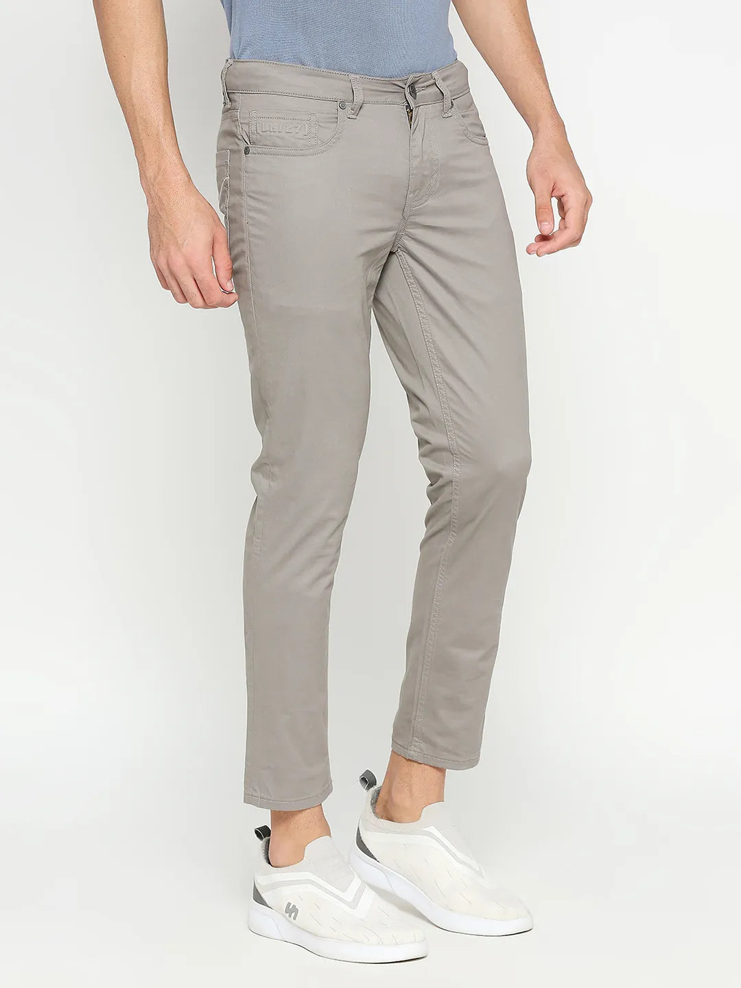 Grey Cropped Fit Men's Chinos by Being Human Clothing