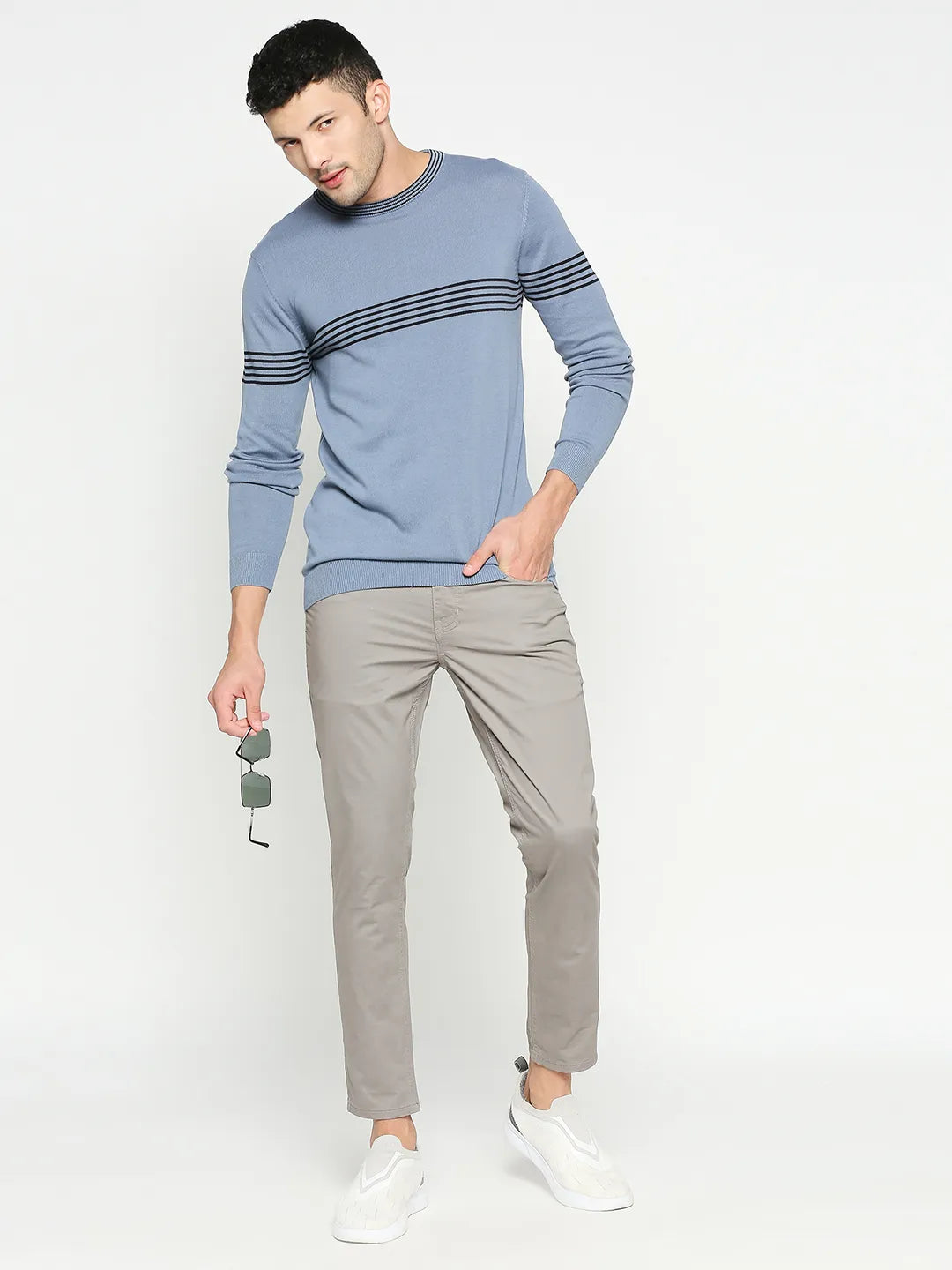 Grey Cropped Fit Men's Chinos by Being Human Clothing