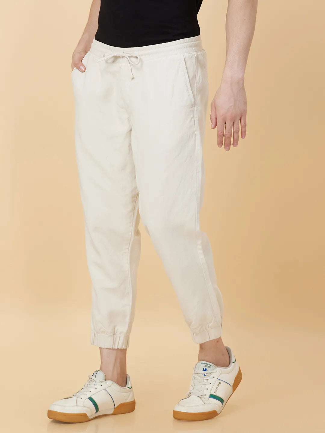 Beige Jogger fit Men's Joggers by Being Human Clothing