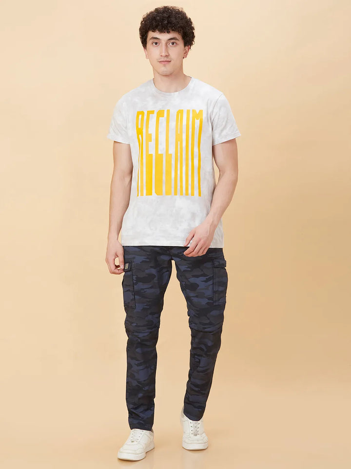 Blue Slim Fit Cargos For Men