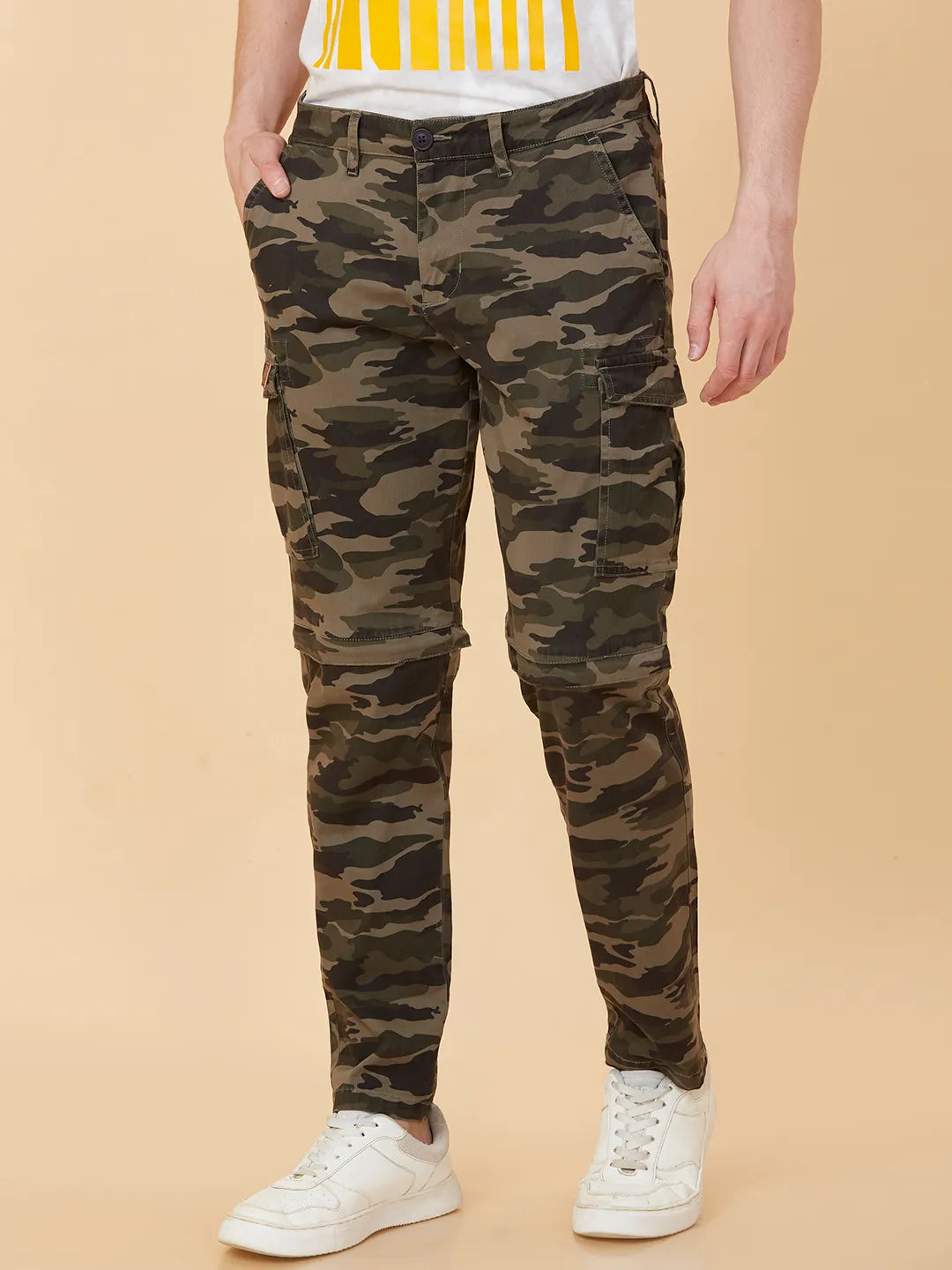 Being Human Clothing Men Slim  Fit Cargo-Olive