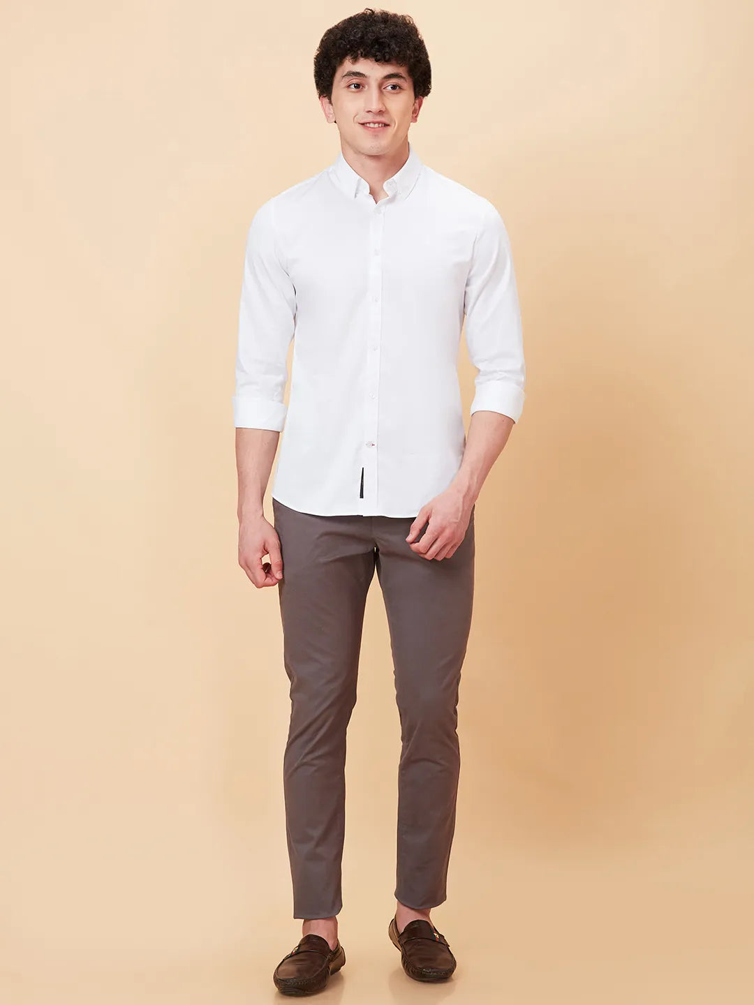 Being Human Clothing Men Slim  Fit Non Denim-Corn Stalk