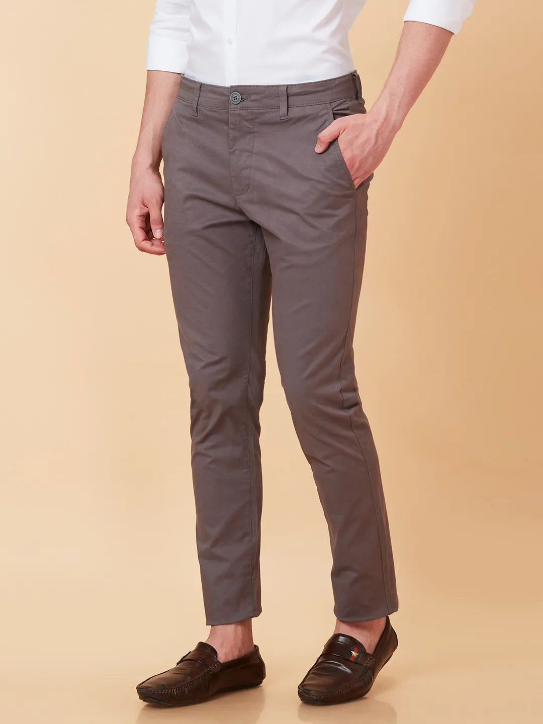 Being Human Clothing Men Slim  Fit Non Denim-Corn Stalk