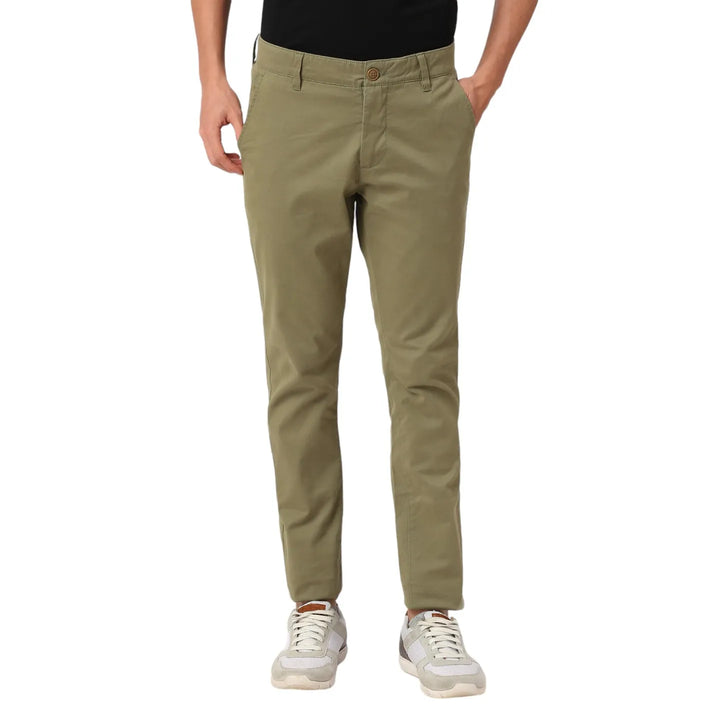 Olive Slim Fit Chinos For Men By Being Human Clothing