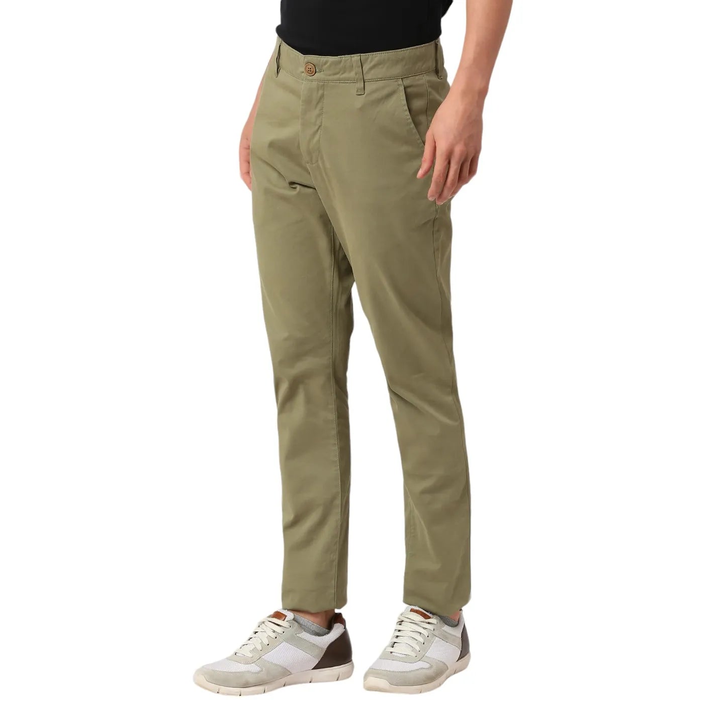 Being Human Clothing Men Slim  Fit Non Denim-Olive