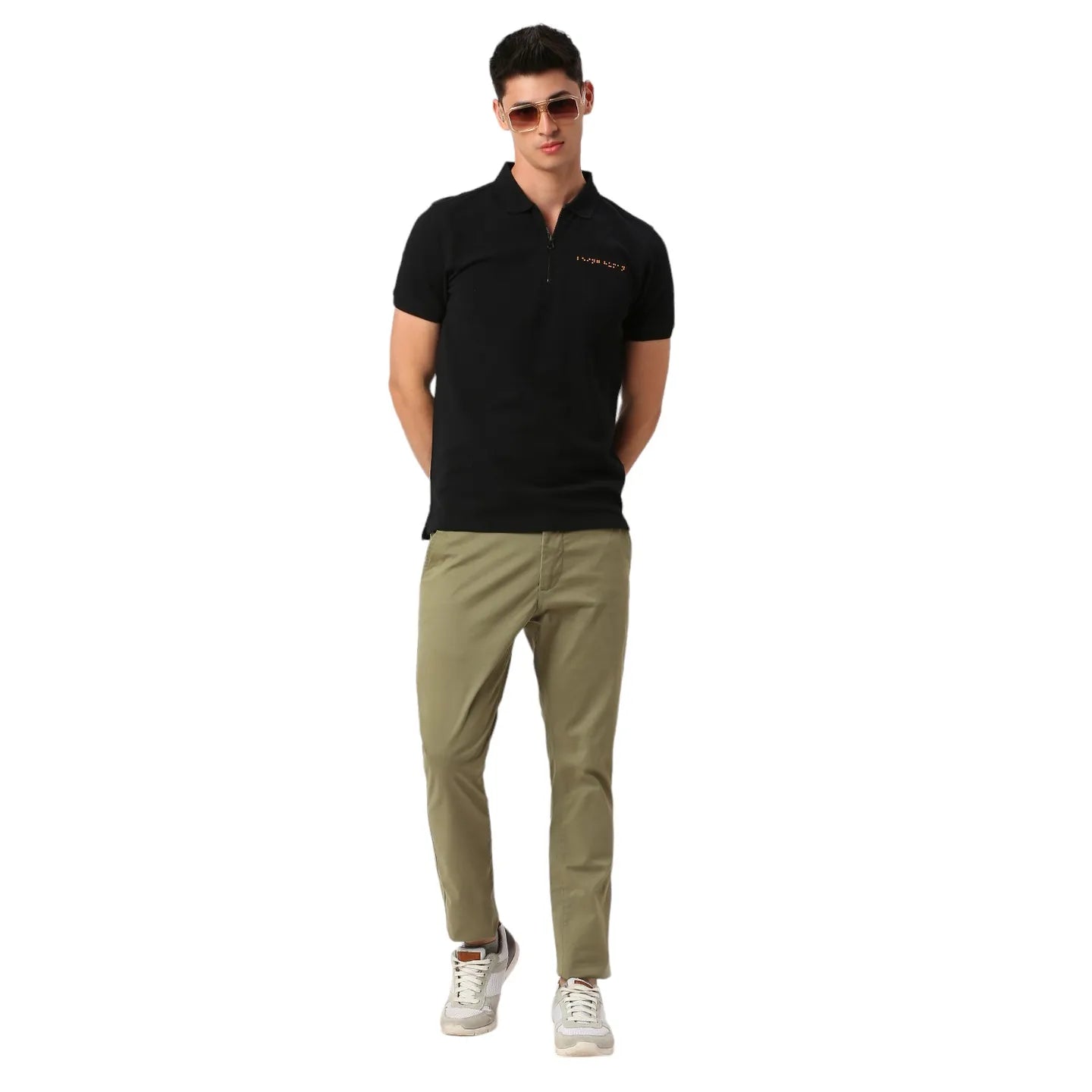 Being Human Clothing Men Slim  Fit Non Denim-Olive