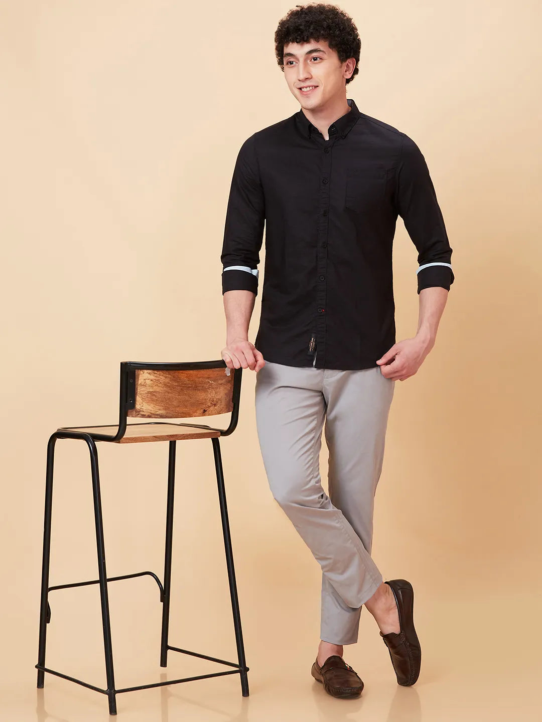 Grey Slim Fit Men's Chinos by Being Human Clothing