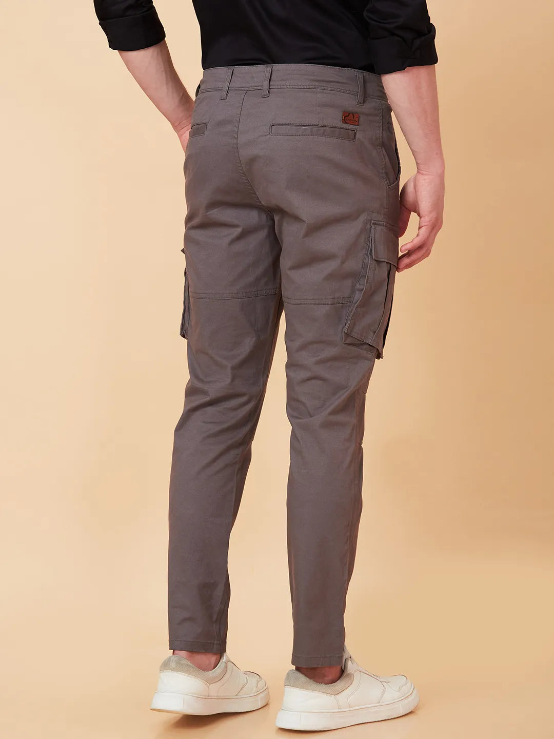 Grey Slim Fit Men's Cargos by Being Human Clothing