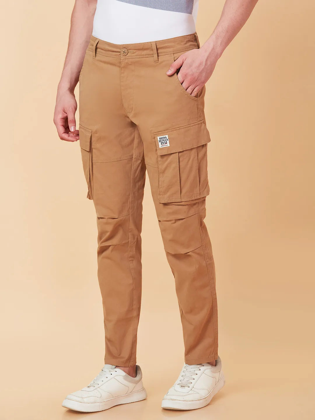 Being Human Clothing Men Slim  Fit Cargo-Corn Stalk