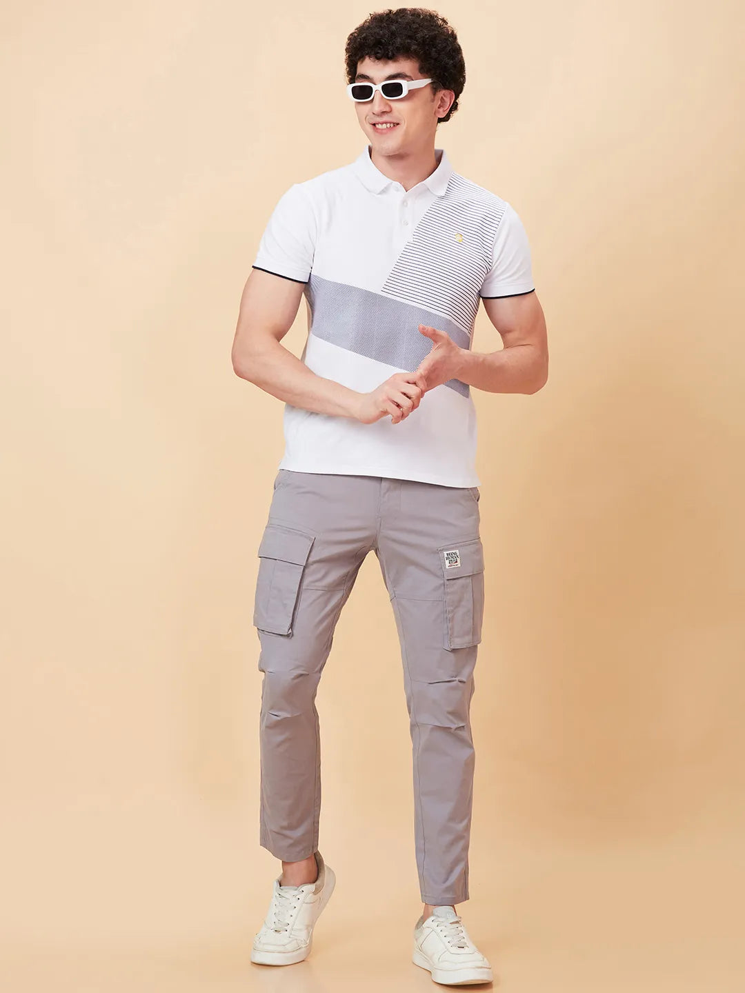 Grey Slim Fit Men's Cargos by Being Human Clothing