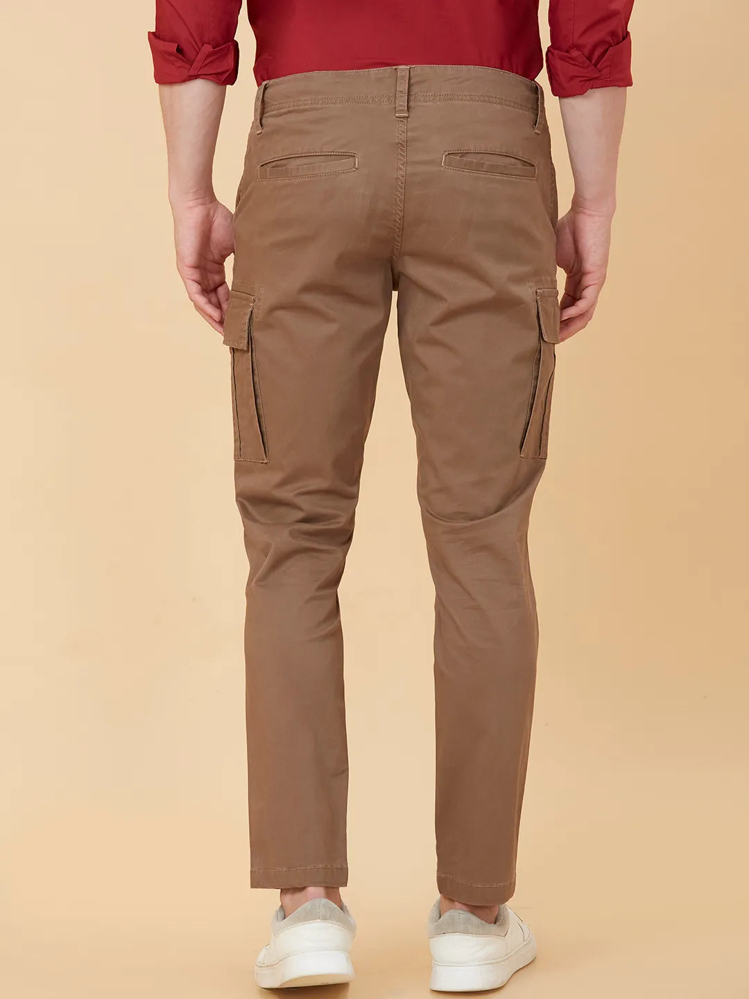 Brown Regular Fit Chino For Men By Being Human Clothing