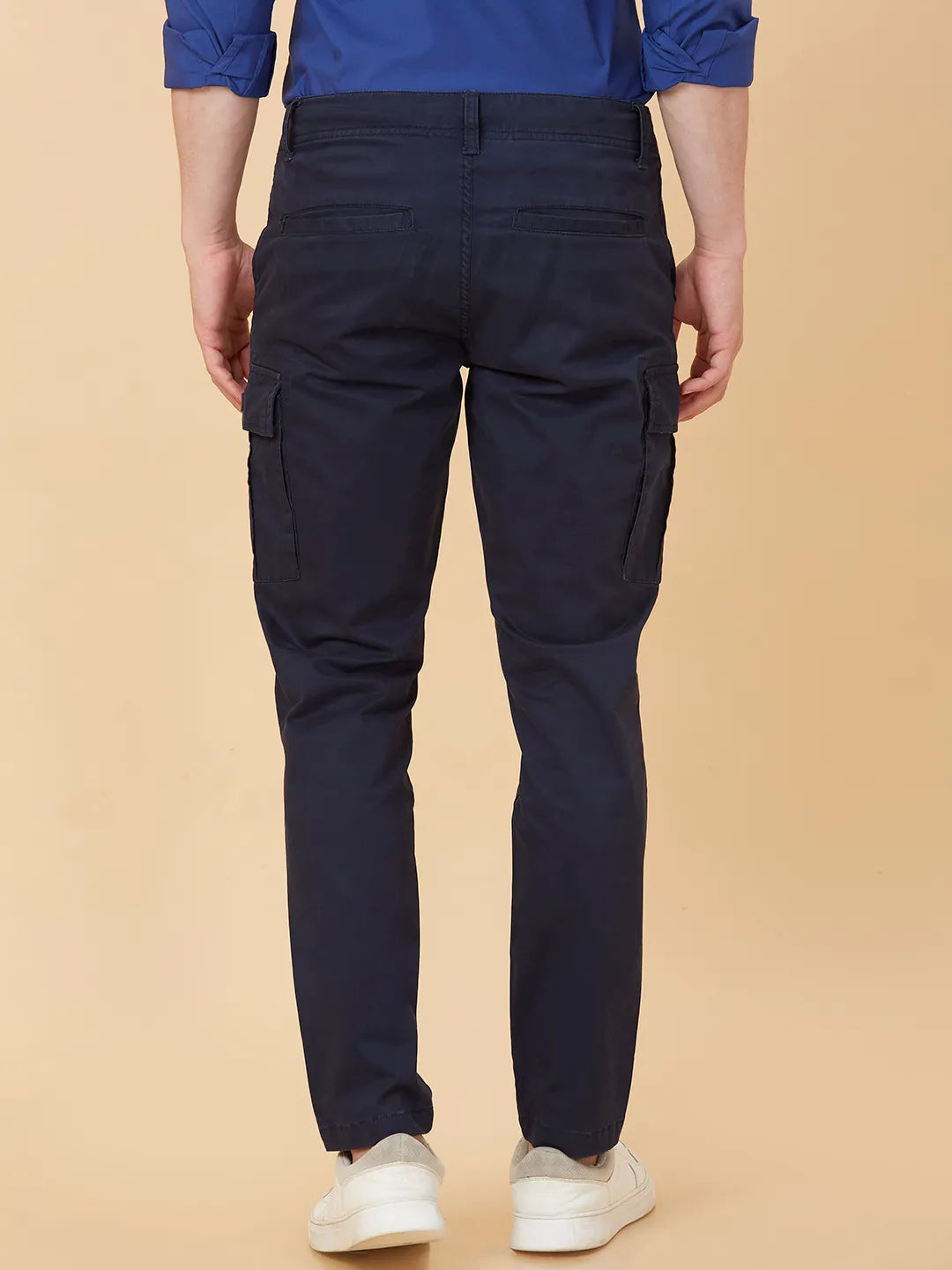 Blue Slim Fit Men's Cargos by Being Human Clothing