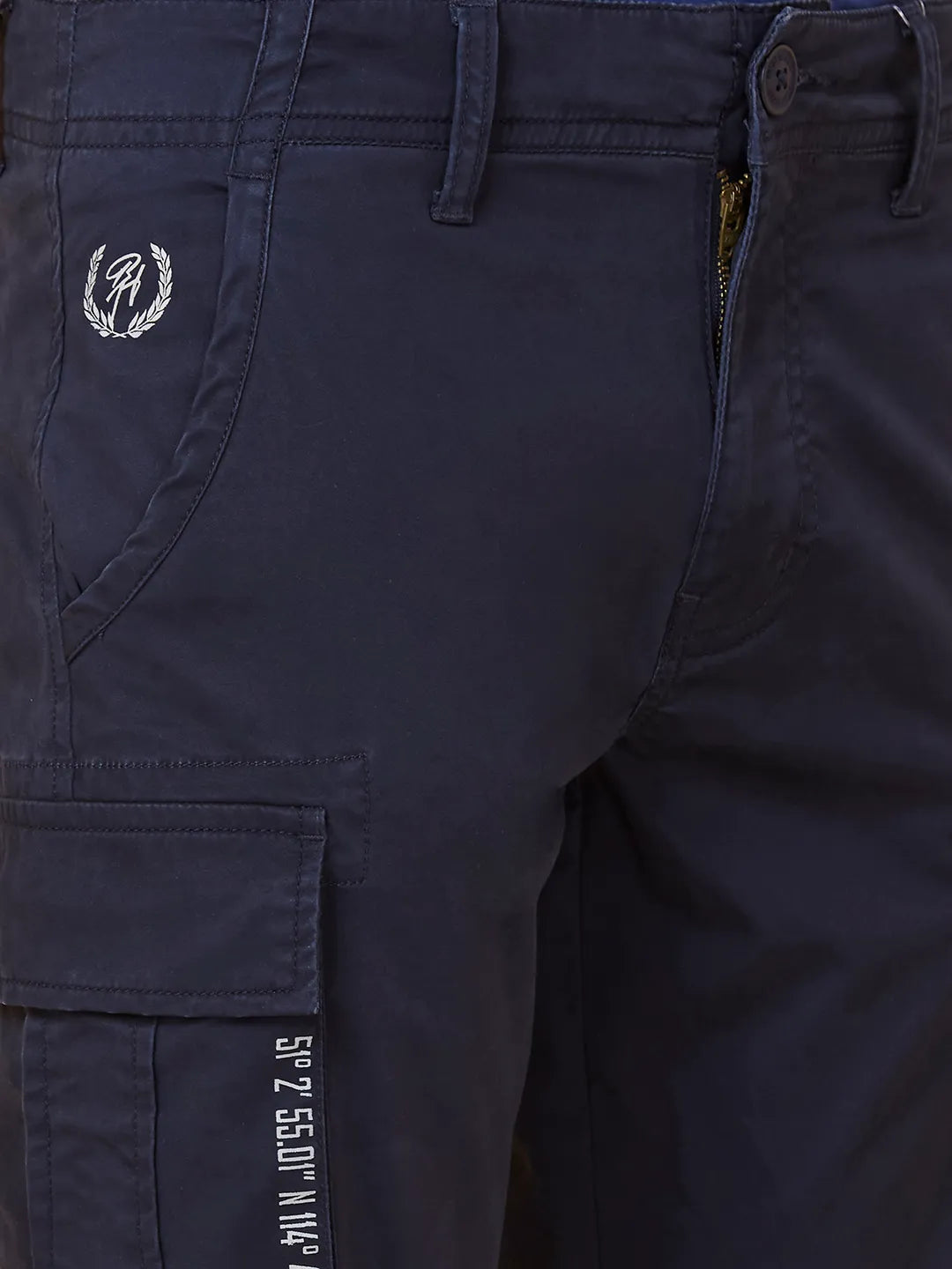 Blue Slim Fit Men's Cargos by Being Human Clothing