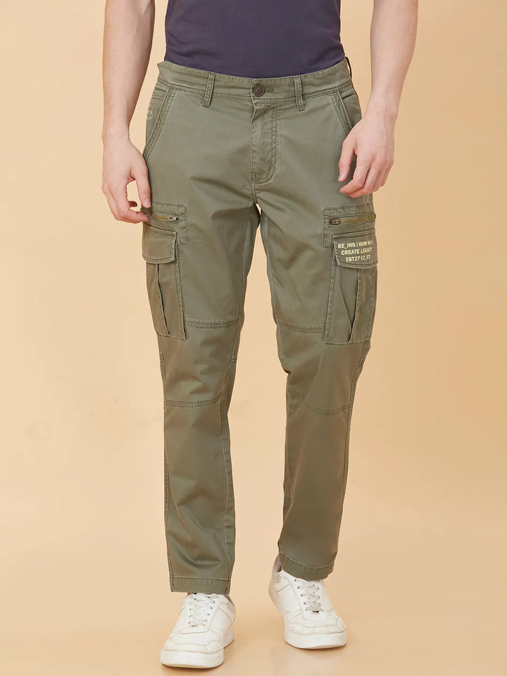 Green Slim Fit Men's Chinos by Being Human Clothing