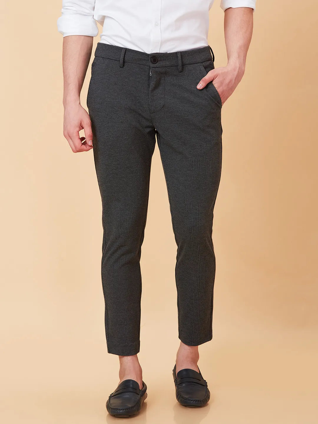 Being Human Clothing Men Cropped Fit Non Denim-Black