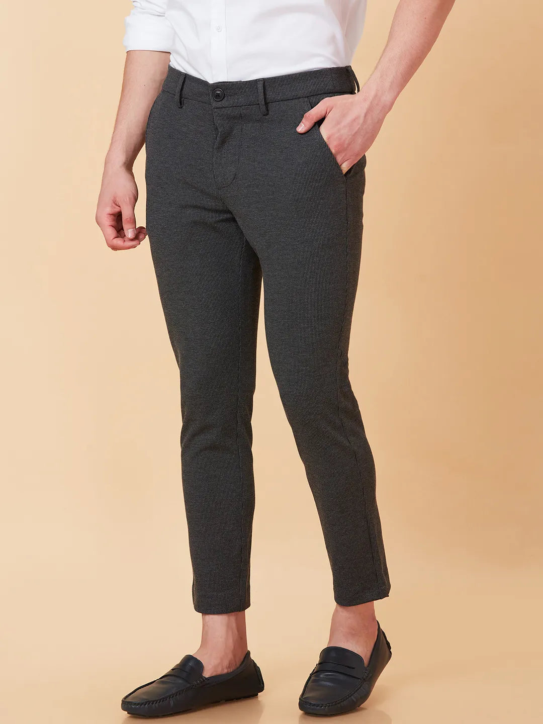 Being Human Clothing Men Cropped Fit Non Denim-Black