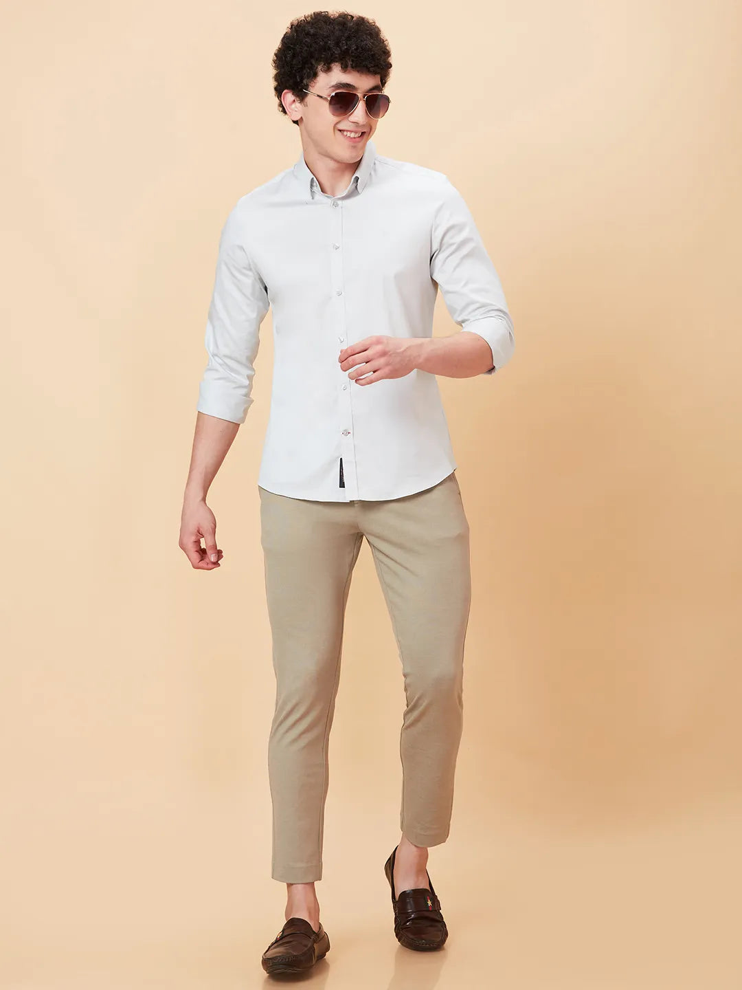 Being Human Clothing Men Cropped Fit Non Denim-Beige