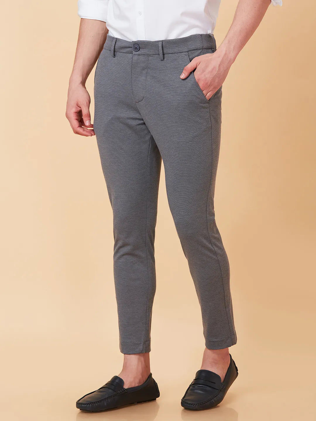 Being Human Clothing Men Cropped Fit Non Denim-Dk Grey