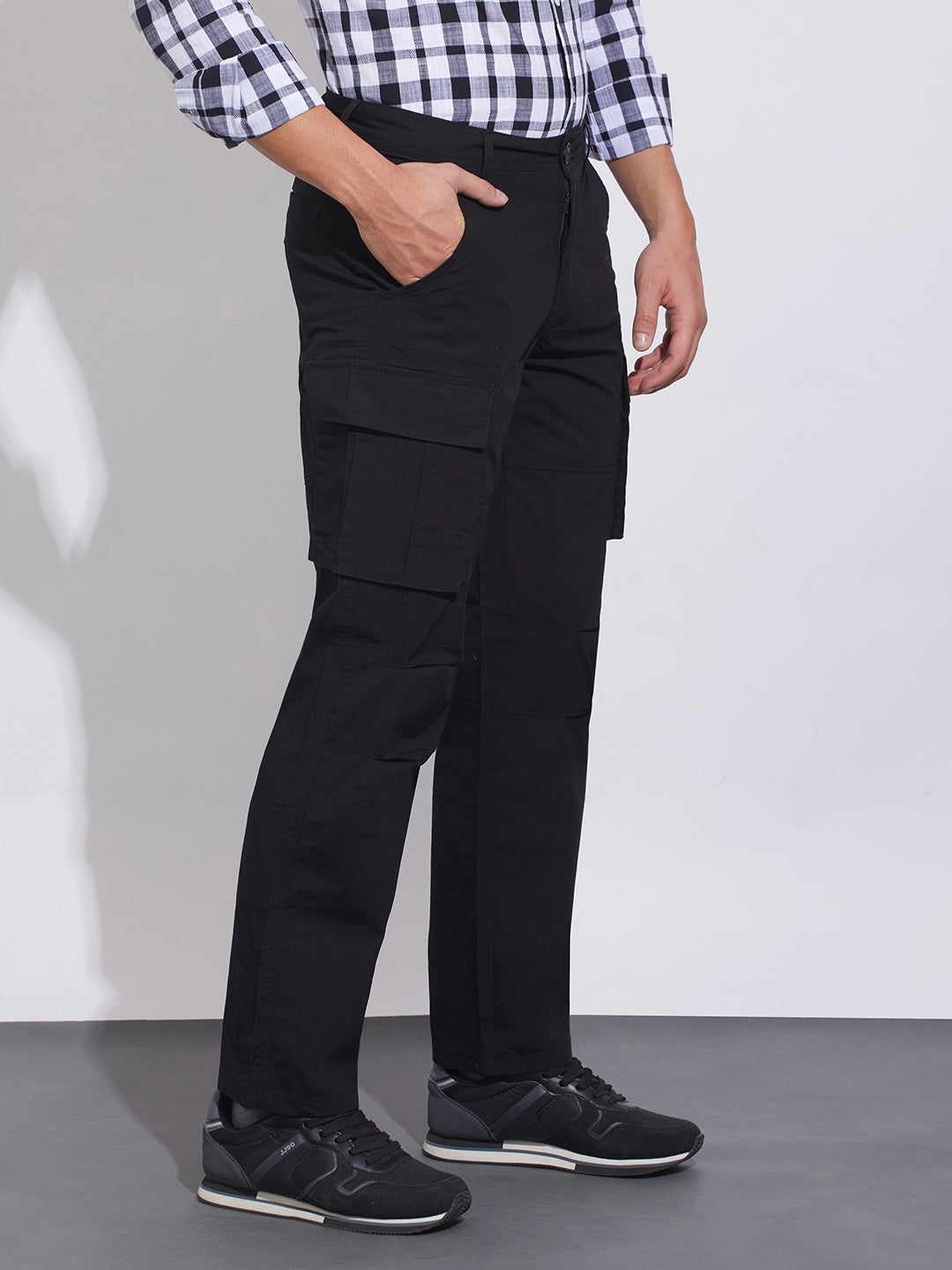 Black Slim Fit Chino For Men By Being Human Clothing
