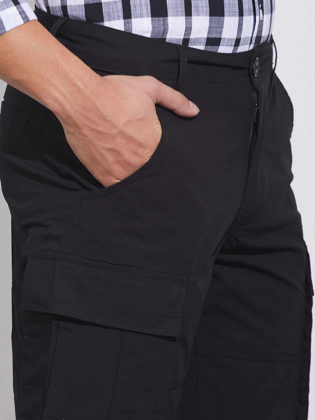 Black Slim Fit Chino For Men By Being Human Clothing