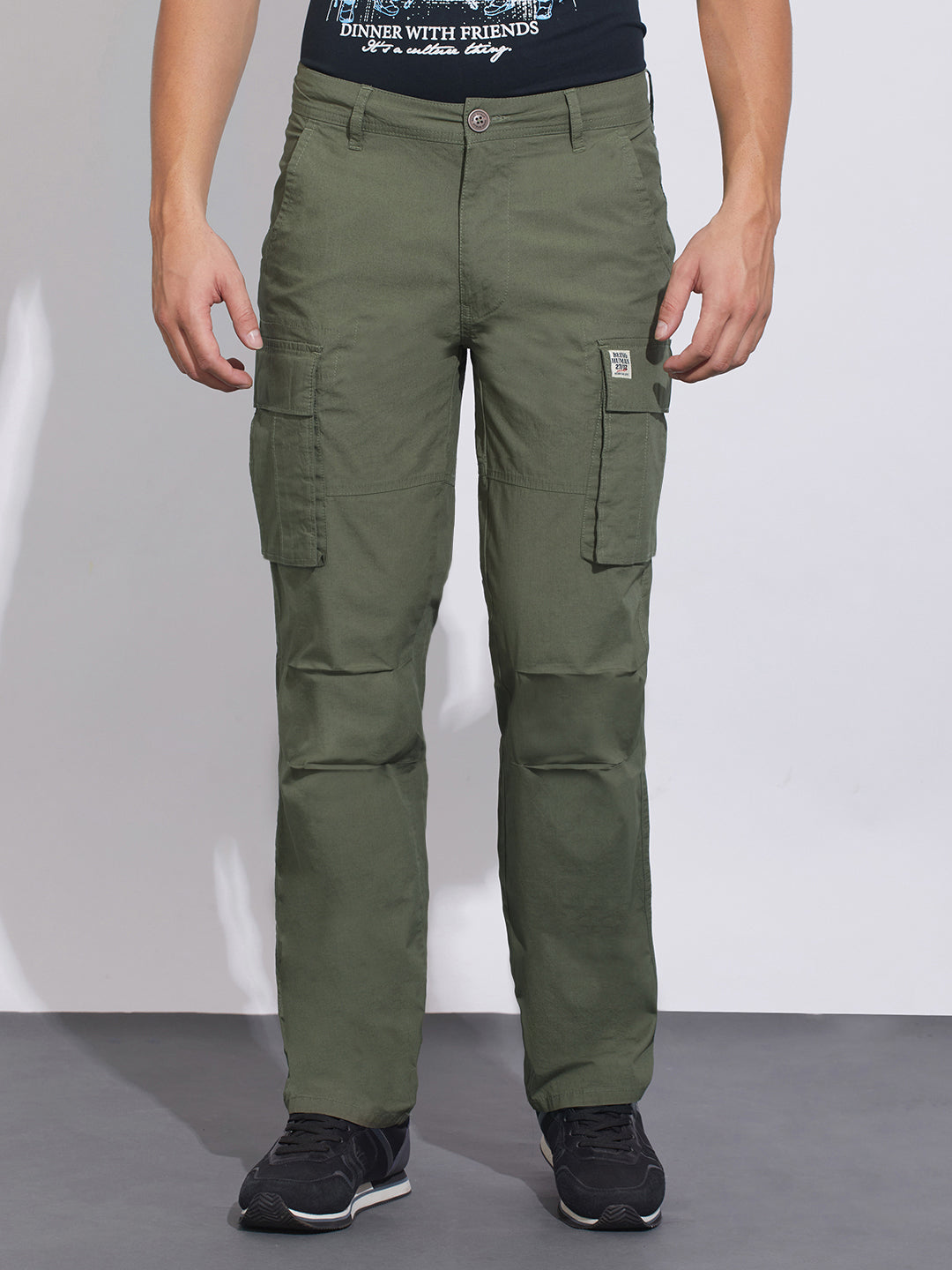 Olive Slim Fit Chino For Men By Being Human Clothing