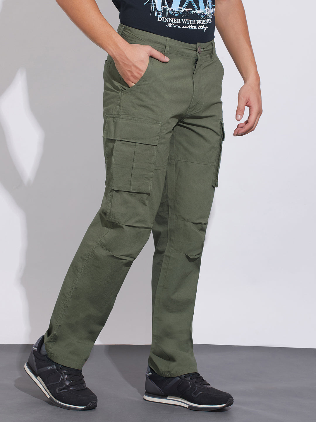 Olive Slim Fit Chino For Men By Being Human Clothing