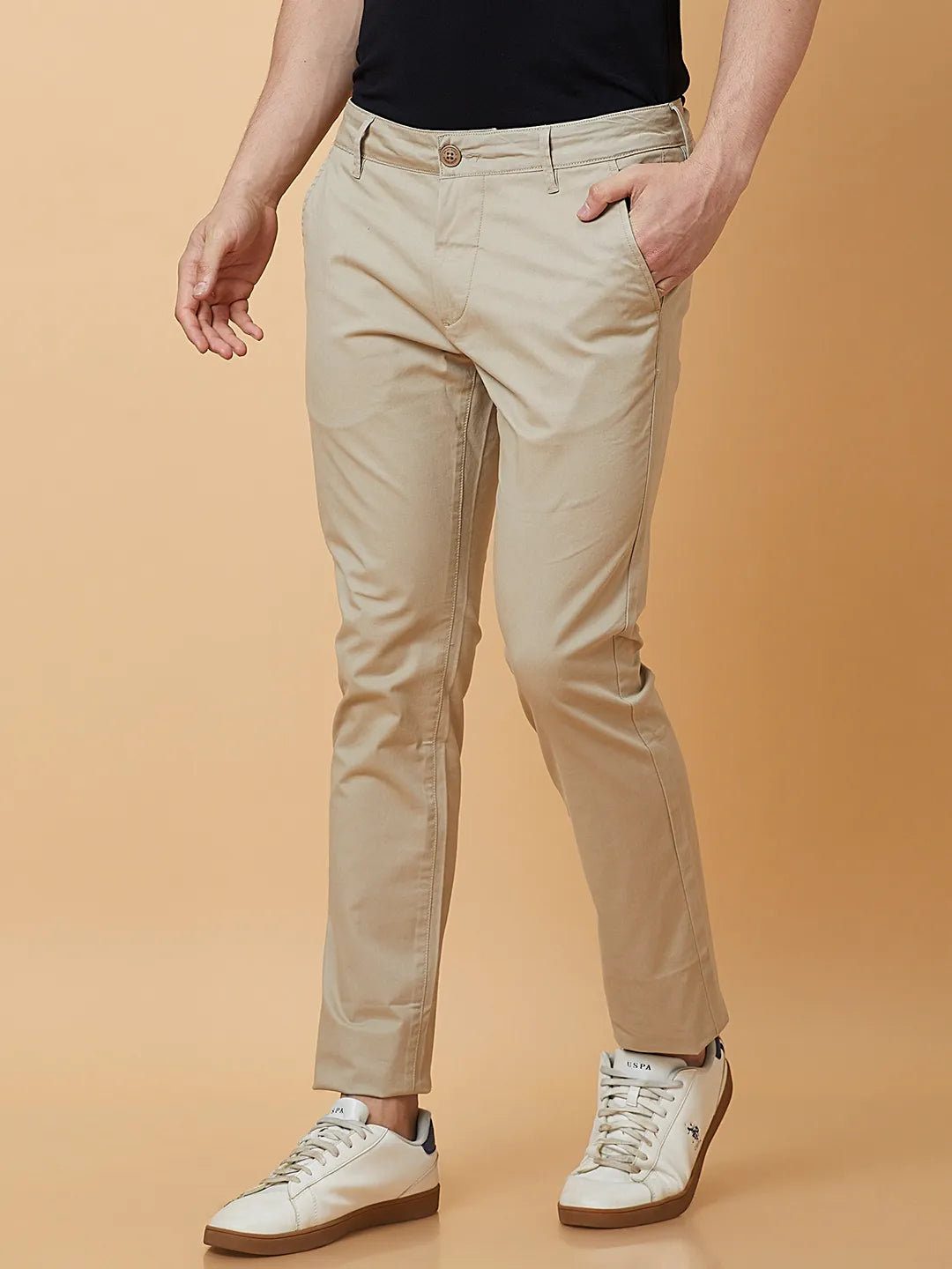 Being Human Clothing Mens-Bottom Chino Stone