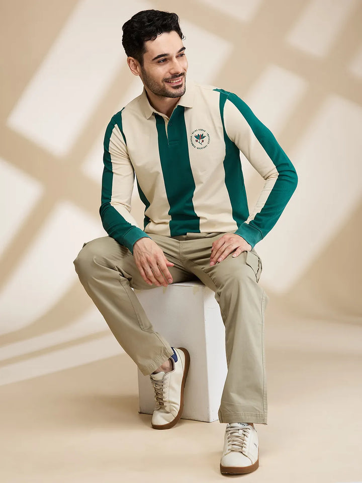 Beige Easy Fit Men's Cargos