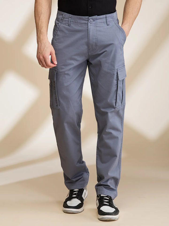 Grey Easy Fit Cargos for Men By Being Human Clothing