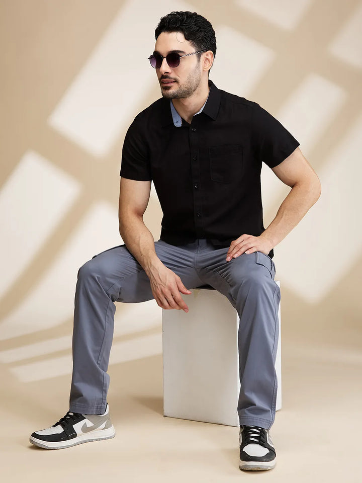 Grey Easy Fit Cargos for Men
