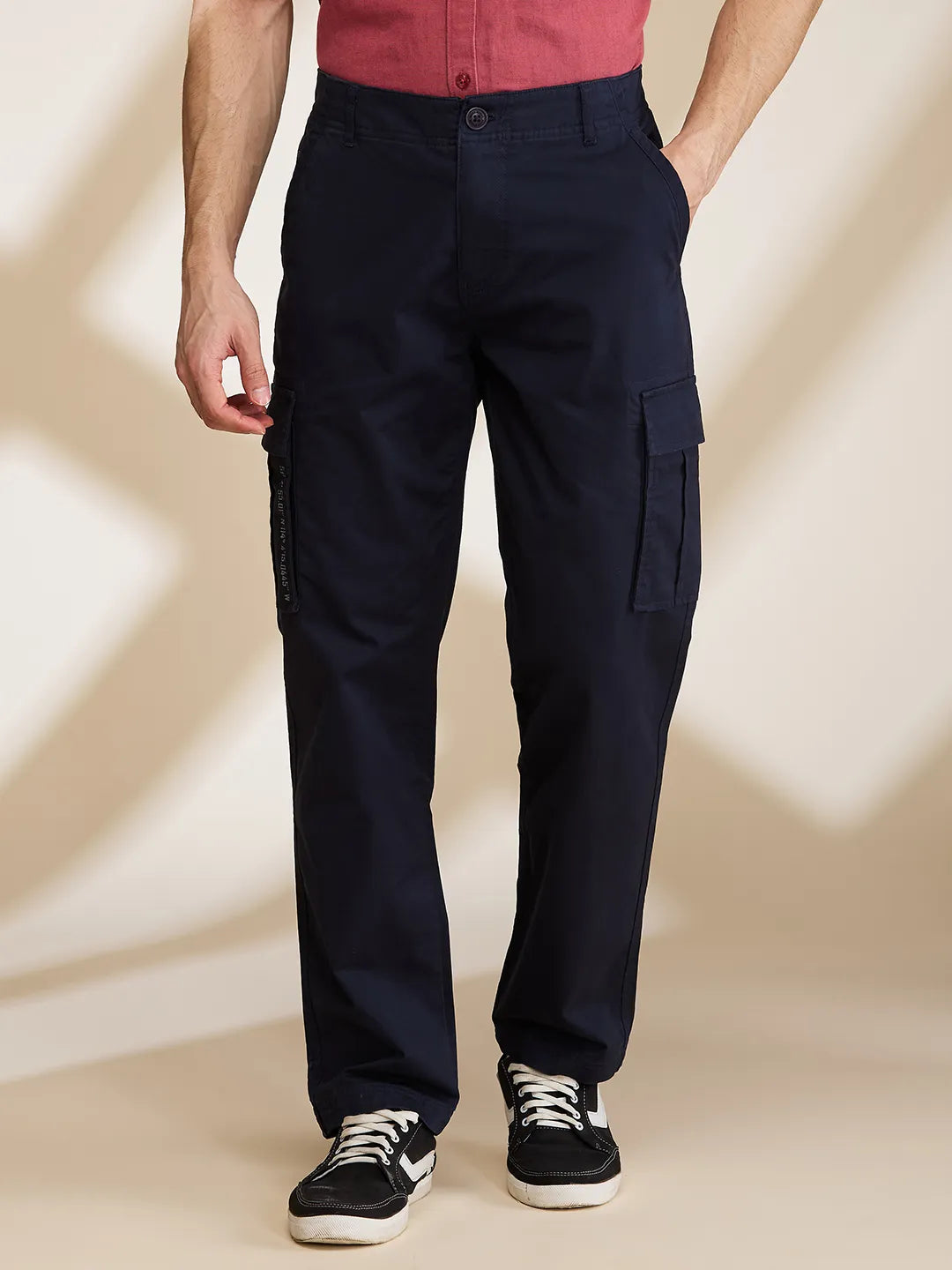 Blue Slim Fit Men's Cargos by Being Human Clothing