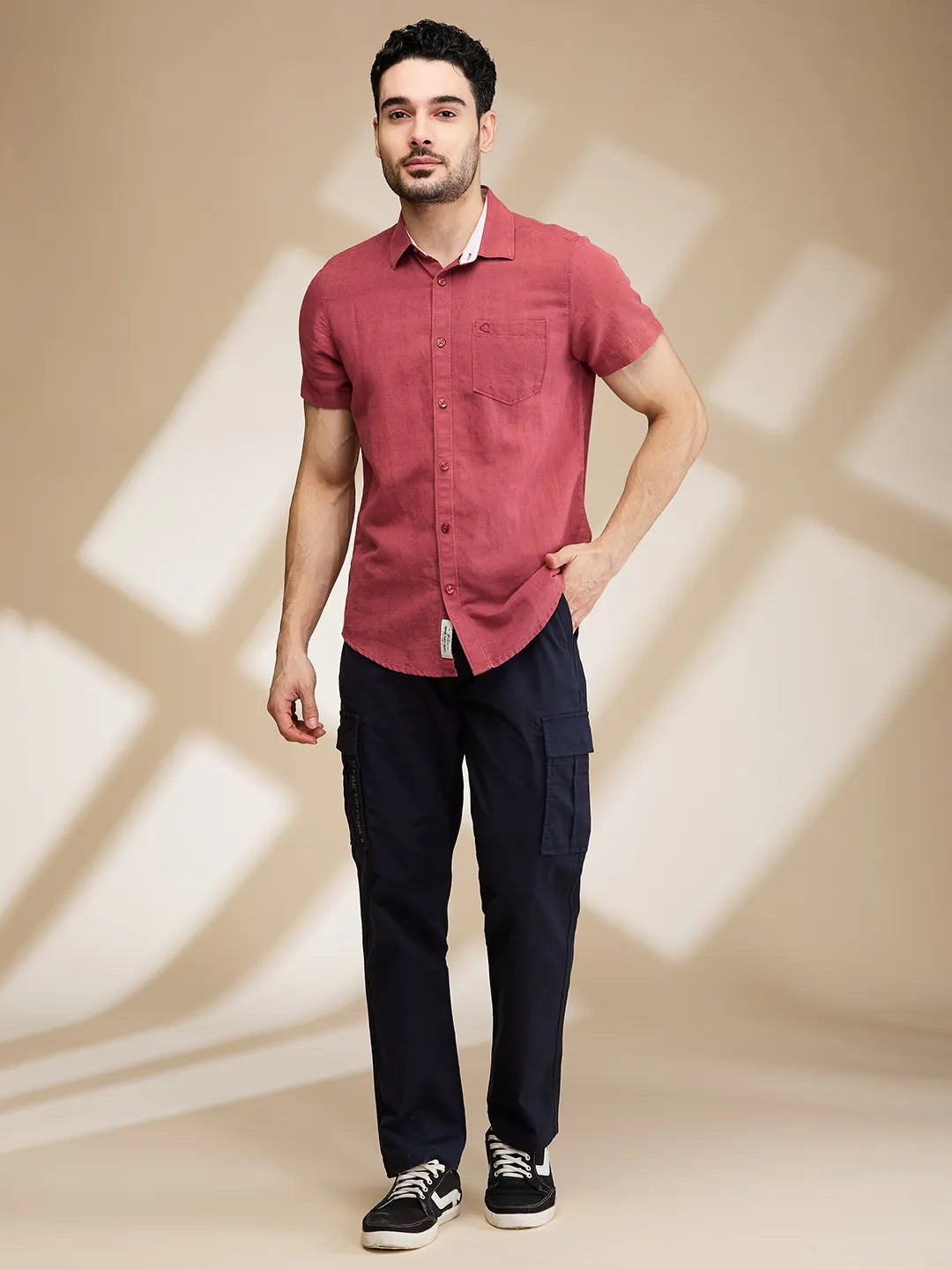 Blue Slim Fit Men's Cargos by Being Human Clothing