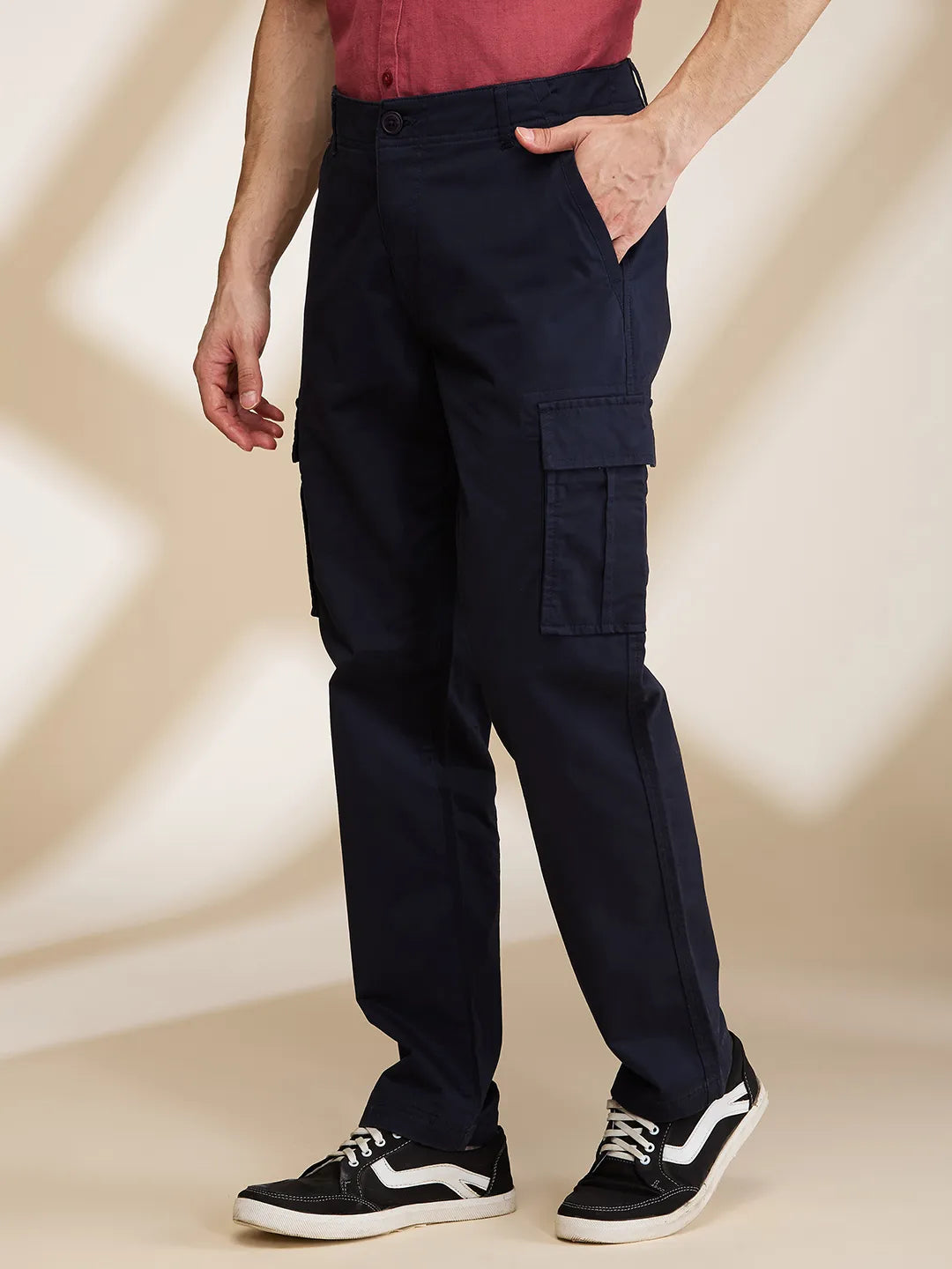 Blue Slim Fit Men's Cargos by Being Human Clothing