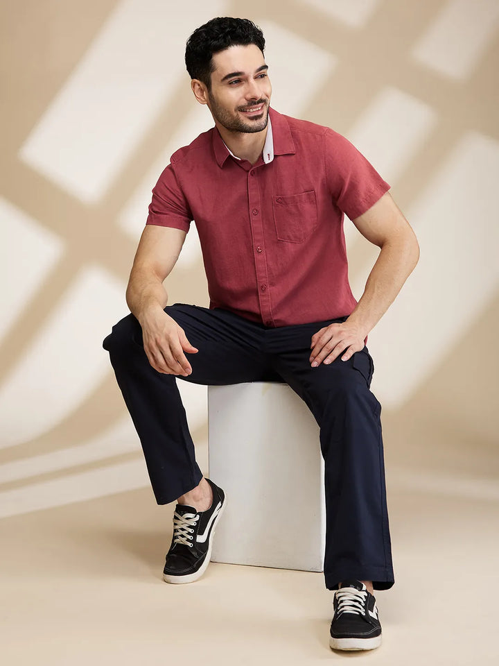 Blue Easy Fit Men's Cargos