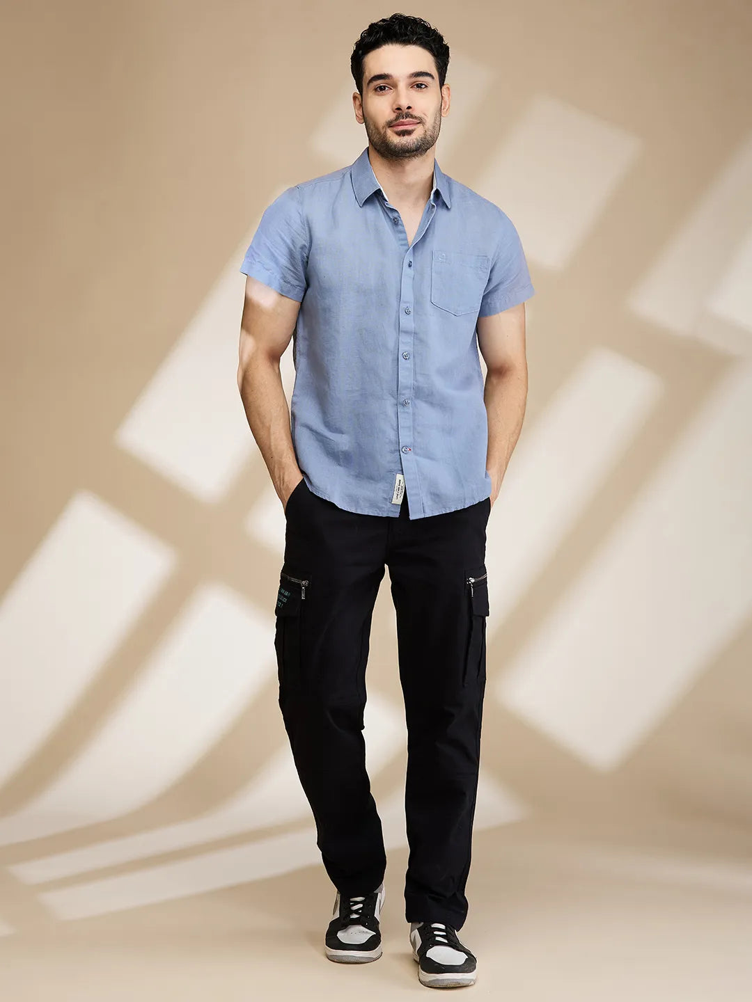 Mens-Bottom Cargo Black by Being Human Clothing