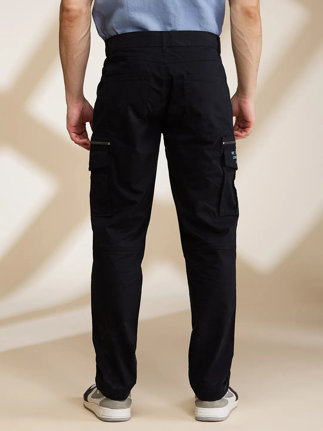 Mens-Bottom Cargo Black by Being Human Clothing