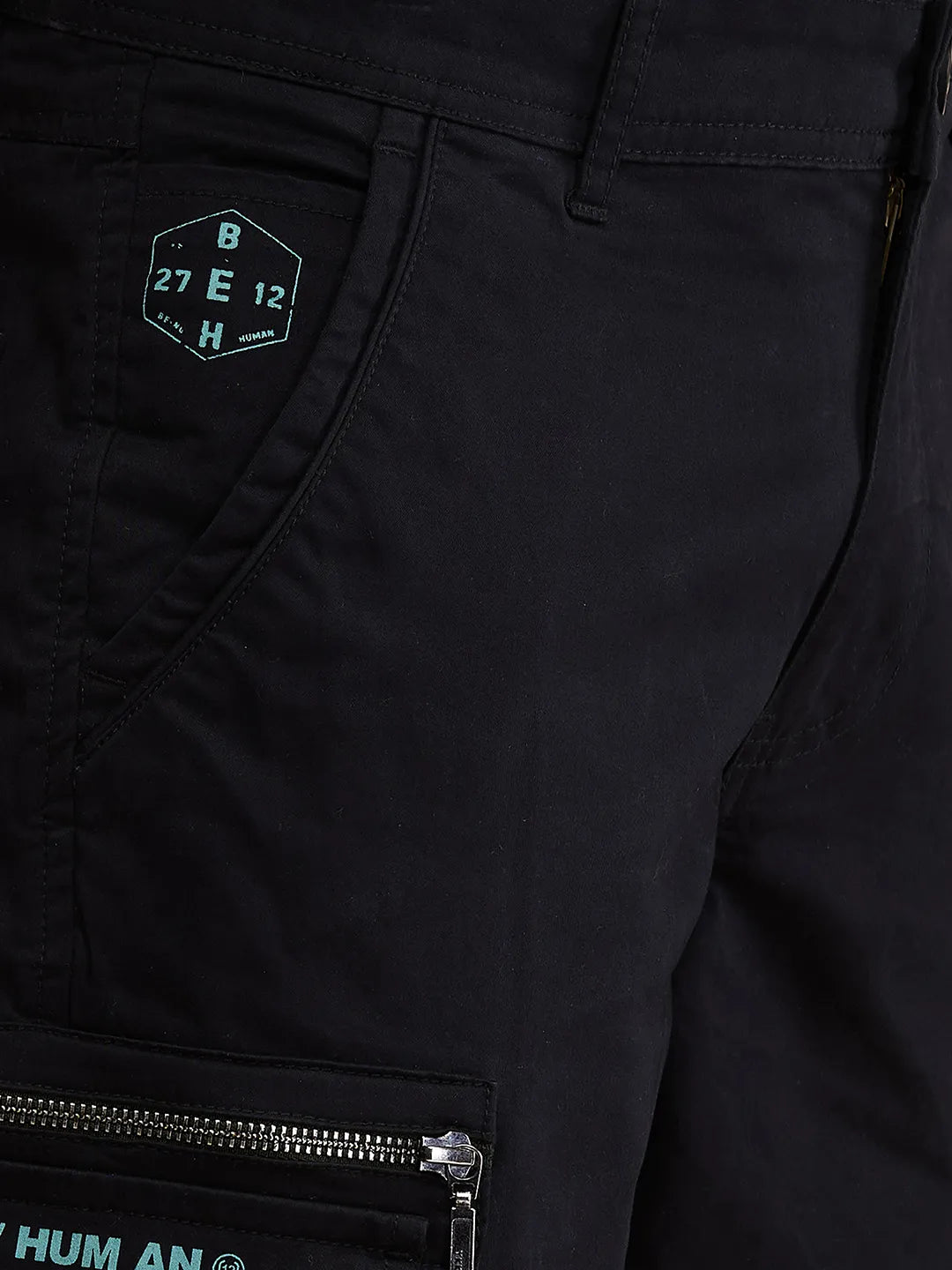 Mens-Bottom Cargo Black by Being Human Clothing