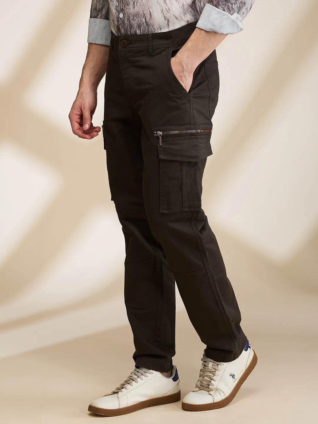 Being Human Clothing Mens-Bottom Cargo Green