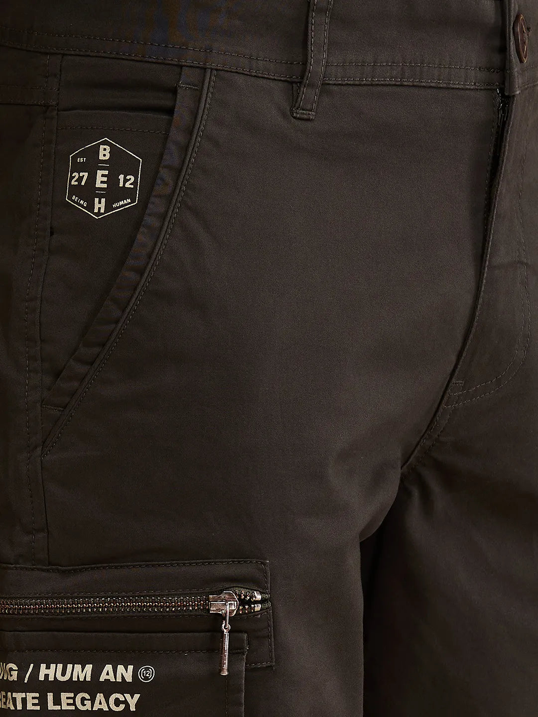 Being Human Clothing Mens-Bottom Cargo Green