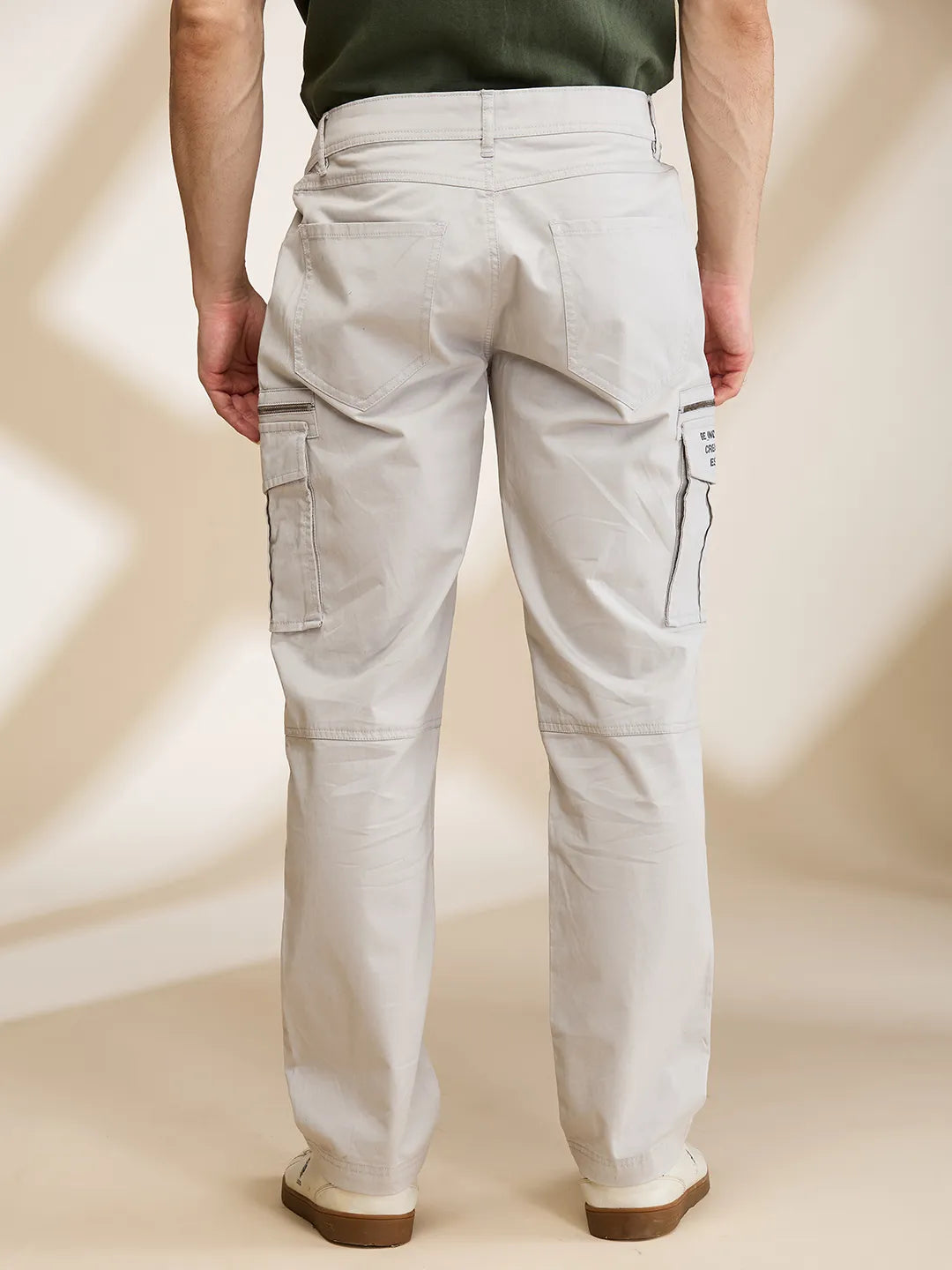 Being Human Clothing Mens-Bottom Cargo Lt.Grey