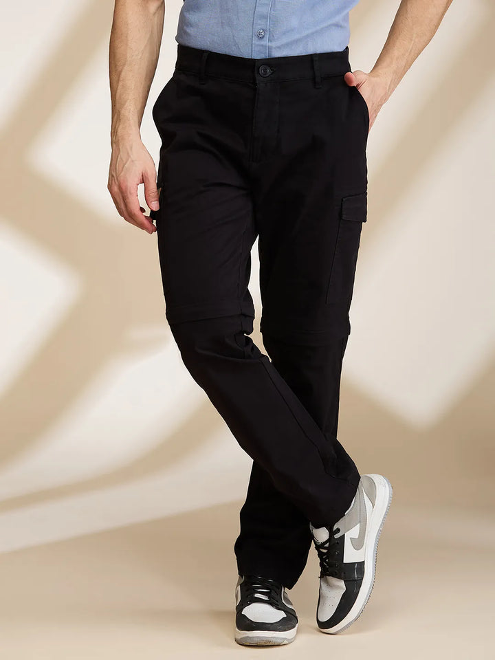 Black Easy Fit Cargos for Men By Being Human Clothing