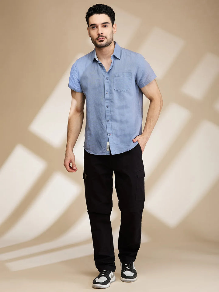 Black Easy Fit Cargos for Men